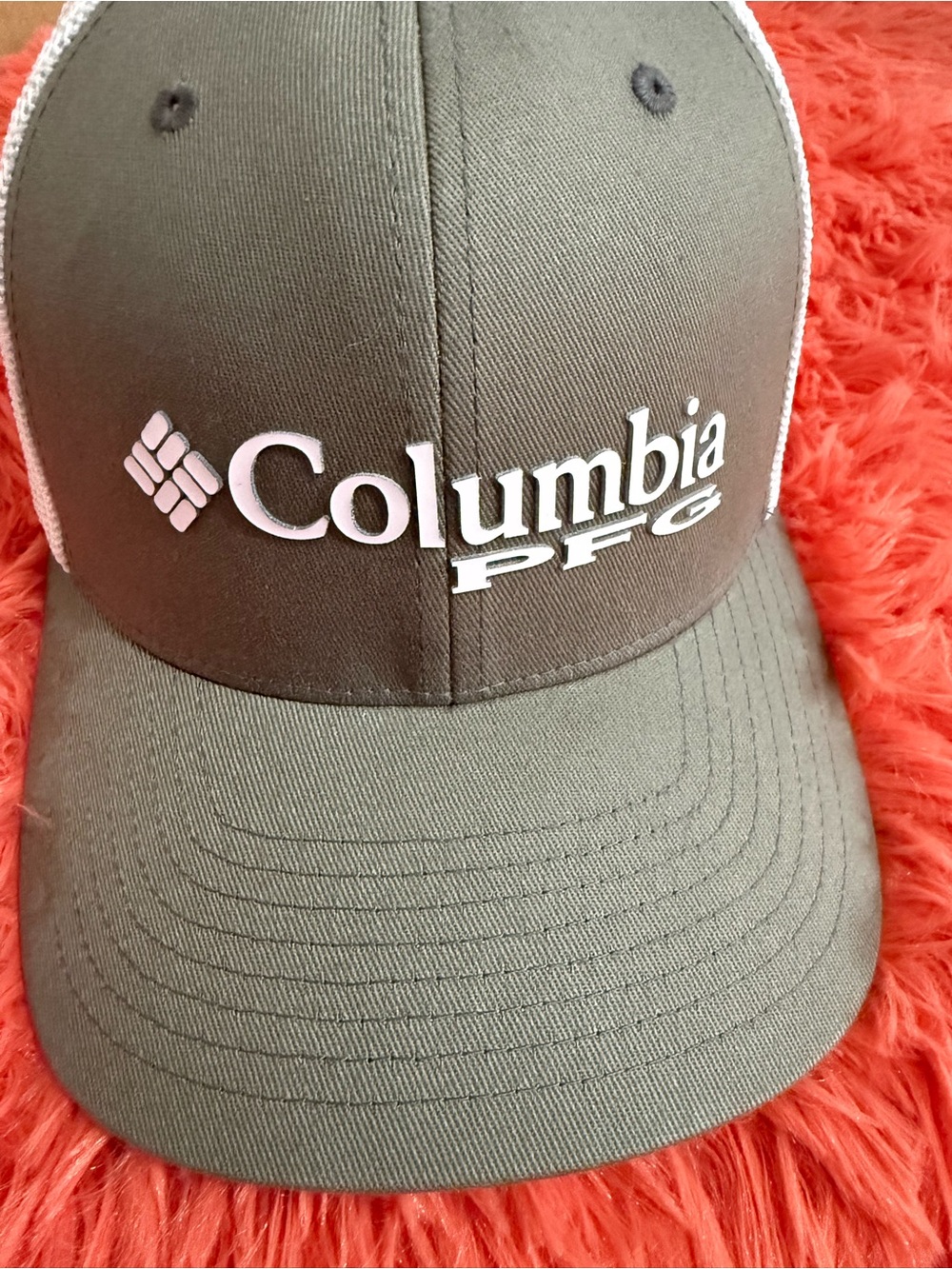 Columbia PFG Olive Green Trucker Hat with White Logo